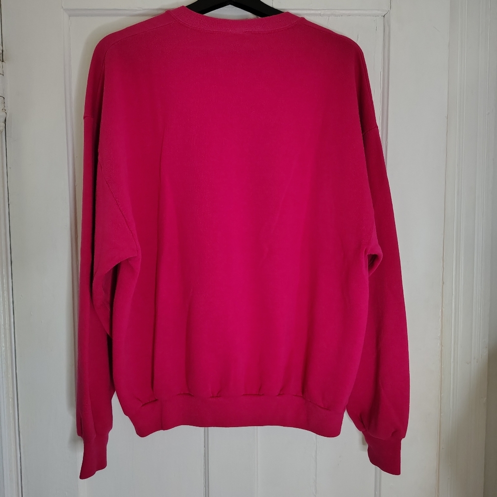 Vintage 80s Flamingo Las Vegas Crewneck Sweatshirt Hot Pink Women's Size XL - Picture 3 of 7